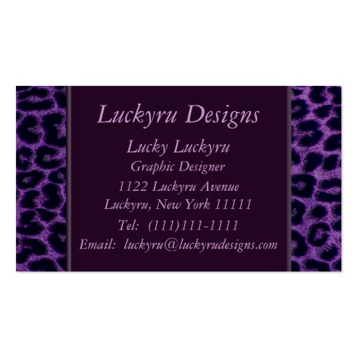 Purple Leopard Print Business Card
