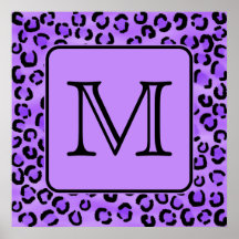 Purple Leopard Print Custom Monogram.