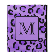 Purple Leopard Print Custom Monogram. iPad Case
