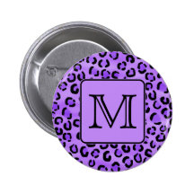 Purple Leopard Print Custom Monogram. Pins
