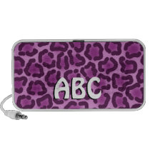 Purple Leopard Print Initials Doodle Speaker speakers