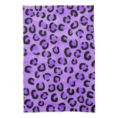 Purple Leopard Print Pattern. Hand Towel