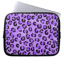 Purple Leopard Print Pattern. Laptop Sleeves