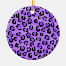 Purple Leopard Print Pattern. Christmas Tree Ornaments