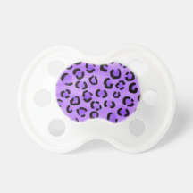 Purple Leopard Print Pattern. Pacifier