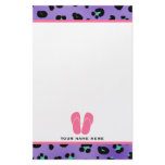 Purple Leopard Print &amp; Pink Flip Flops Stationery