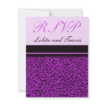 Purple Leopard Print RSVP Cards Custom Invite