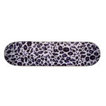 Purple leopard print skateboards
