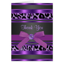 Purple Leopard Thank You Cards
