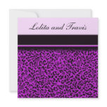 Purple Leopard Wedding Invitation