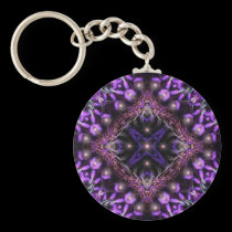 Purple Light Fractal Tapestry Keychain keychains