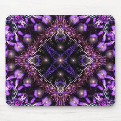 Purple Light Fractal Tapestry Mousepad