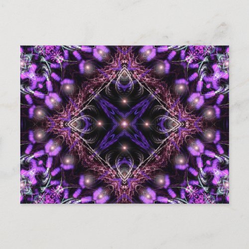 Purple Light Fractal Tapestry Postcard postcard