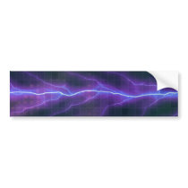 Purple Lightning Electricity Backdrop Bumper Stickers