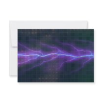 Purple Lightning Electricity Backdrop Custom Invites