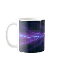 Purple Lightning Electricity Backdrop Coffee Mugs