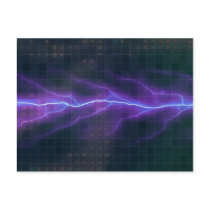 Purple Lightning Electricity Backdrop Post Card