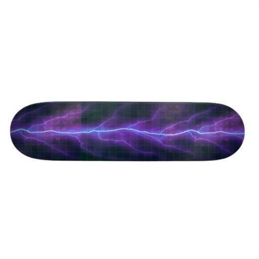 Purple Lightning Electricity Backdrop Skateboard