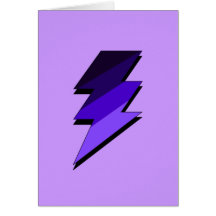 Purple Lightning Thunder Bolt Greeting Card