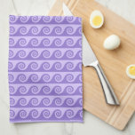 Purple, Lilac Sea Waves Pattern, Nautical Inspired Kitchen Towels