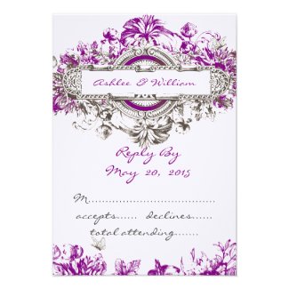 Vintage Purple Wedding Invitations