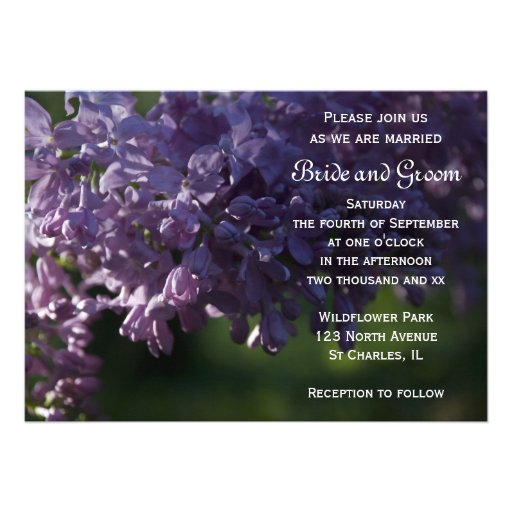 Purple Lilac Wedding Invitation