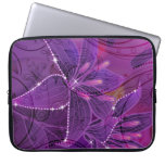 Purple Lili & Sparkles Abstract Flower laptop sleeves