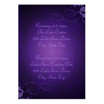 Purple & Liliac Scroll Guest Info Business Card