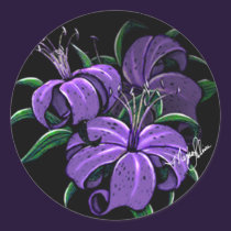 Purple Lillies Fantasy Art Stickers stickers