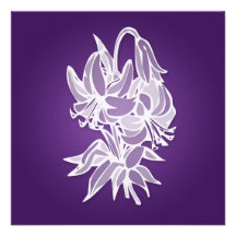 Purple Lily Bouquet Elegant Bridal Shower Invite