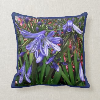 Purple Lily of the Nile Throw Pillow