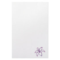 Purple Lily Custom Stationery