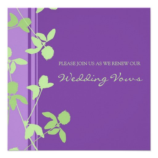 Purple Lime Wedding Vow Renewal Invitations