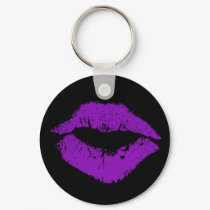 Purple Lips Keychain by MidnightAkita Purple Lips Keychain