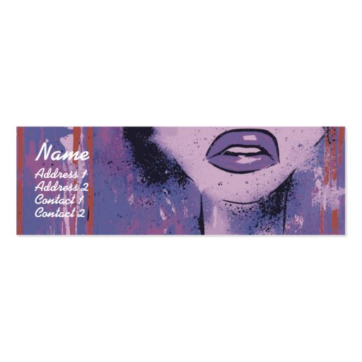 Purple Lips - Skinny Business Card (front side)