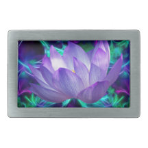 Purple lotus flower and its meaning rectangular belt buckle