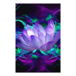 Purple lotus flower and its meaning stationery design