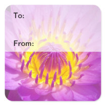 Purple Lotus Flower Gift Tag Stickers