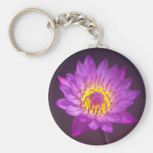 Purple Lotus Flower Keychain