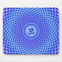 Purple Lotus flower meditation wheel OM Mousepads