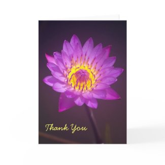 Purple Lotus Flower Thank You Card
