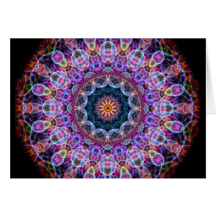 Purple Lotus kaleidoscope Greeting Card