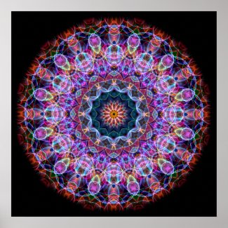 Purple Lotus kaleidoscope Print
