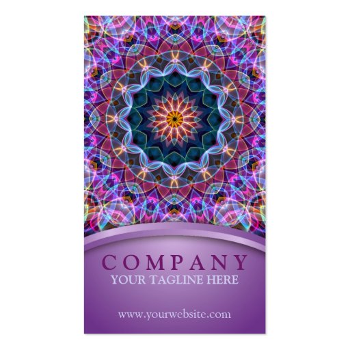 Purple Lotus Mandala Business Card Templates (front side)