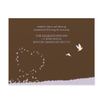Purple love bird reception card invitations by theonedesigns Purple love bird reception card invitations