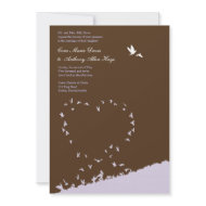 Purple love bird wedding invitation invitation