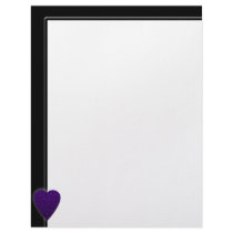 Purple Love Heart! Playing Card Pattern! letterhead