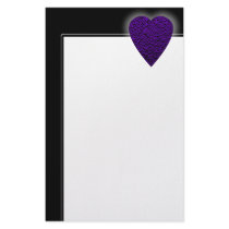 Purple Love Heart! Playing Card Pattern! stationery by PsyborgAli Purple Love Heart! Playing Card Pattern! stationery