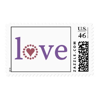Purple Love Heart Postage
