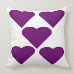 Purple Love Hearts Pillow Cushion